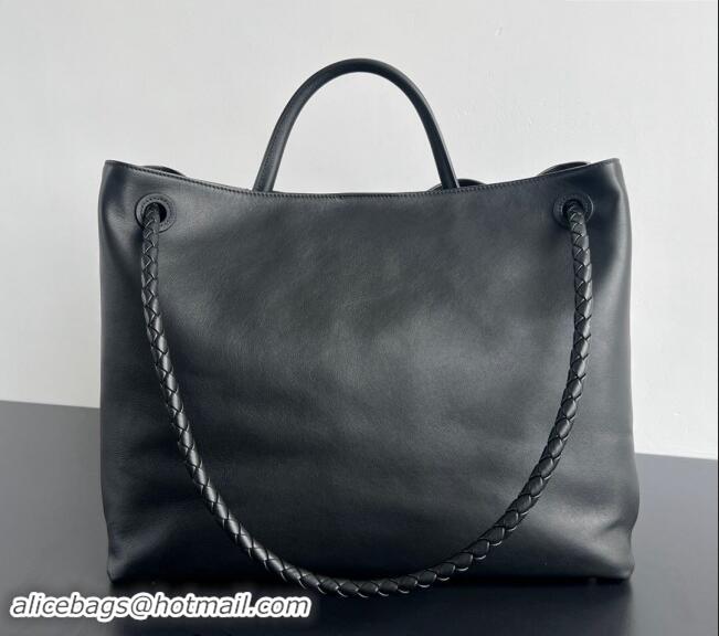 Top Grade Bottega Veneta Large Andiamo Top Handle Bag in Calfskin Leather 806010 Black 2024