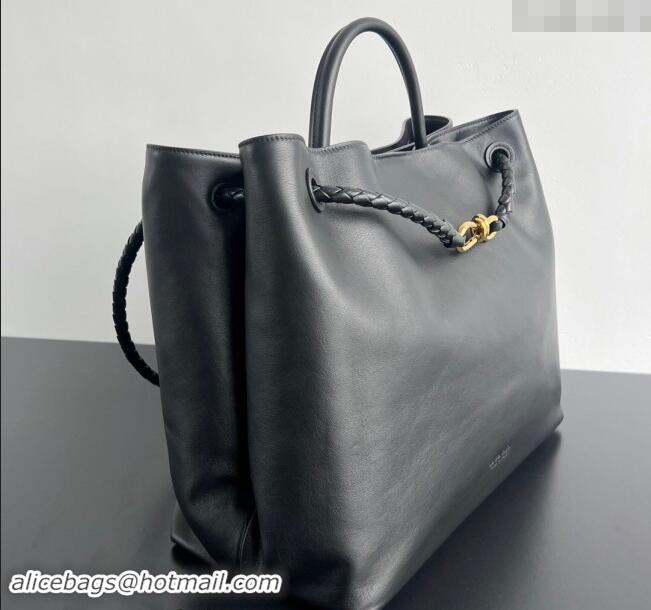 Top Grade Bottega Veneta Large Andiamo Top Handle Bag in Calfskin Leather 806010 Black 2024