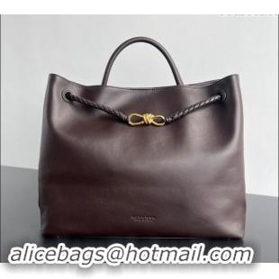 Top Quality Bottega Veneta Large Andiamo Top Handle Bag in Calfskin Leather 806010 Fondant Brown 2024