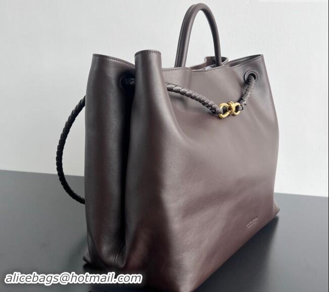 Top Quality Bottega Veneta Large Andiamo Top Handle Bag in Calfskin Leather 806010 Fondant Brown 2024