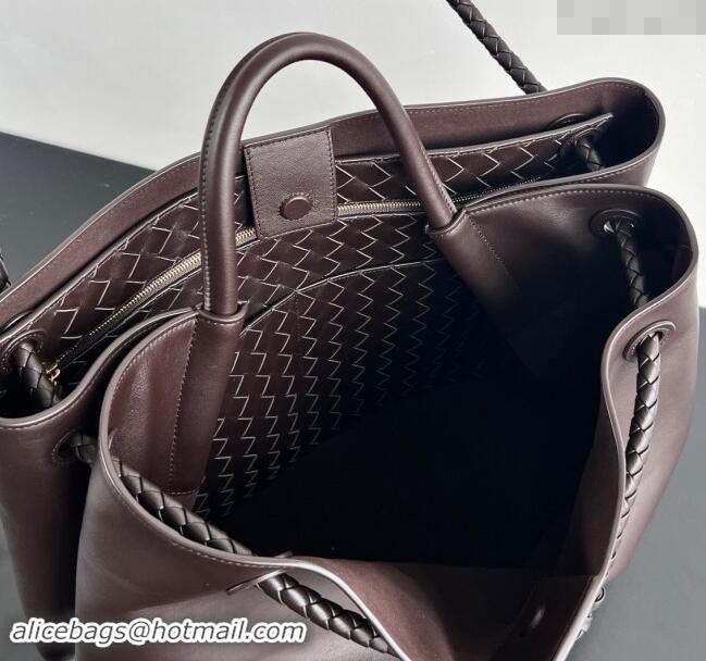 Top Quality Bottega Veneta Large Andiamo Top Handle Bag in Calfskin Leather 806010 Fondant Brown 2024