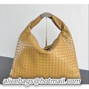 Well Crafted Bottega Veneta Large Hop Hobo Bag Intrecciato Calf Leather 763970 Almond Brown 2024