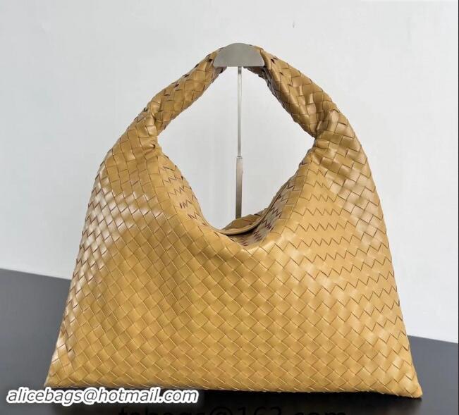 Well Crafted Bottega Veneta Large Hop Hobo Bag Intrecciato Calf Leather 763970 Almond Brown 2024