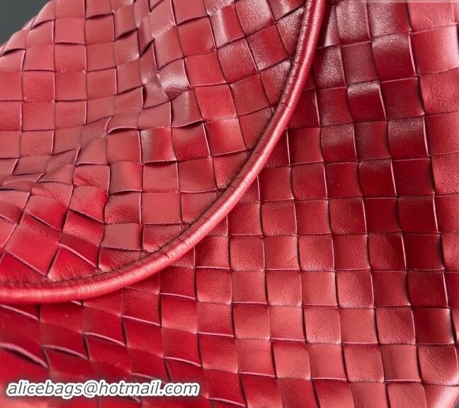 Luxury Discount Bottega Veneta Large Hop Hobo Bag Intrecciato Calf Leather 763970 Red 2024