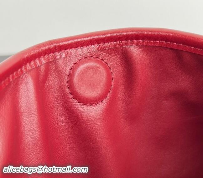 Luxury Discount Bottega Veneta Large Hop Hobo Bag Intrecciato Calf Leather 763970 Red 2024