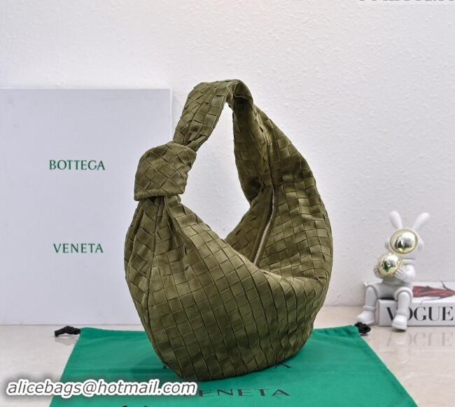 Good Looking Bottega Veneta Small Jodie Hobo in Intrecciato Suede 600261 Green 2024