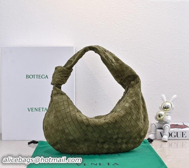 Good Looking Bottega Veneta Small Jodie Hobo in Intrecciato Suede 600261 Green 2024