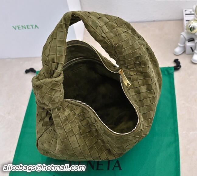 Good Looking Bottega Veneta Small Jodie Hobo in Intrecciato Suede 600261 Green 2024