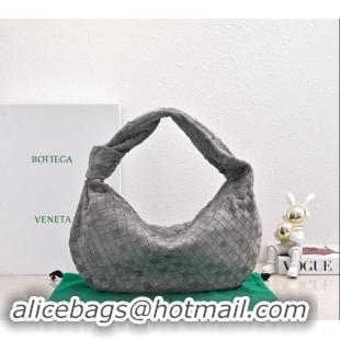 Best Quality Bottega Veneta Small Jodie Hobo in Intrecciato Suede 600261 Grey 2024