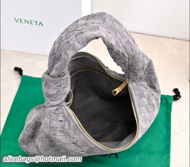 Best Quality Bottega Veneta Small Jodie Hobo in Intrecciato Suede 600261 Grey 2024