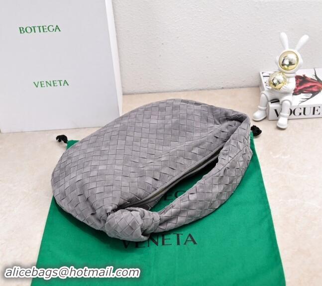 Best Quality Bottega Veneta Small Jodie Hobo in Intrecciato Suede 600261 Grey 2024