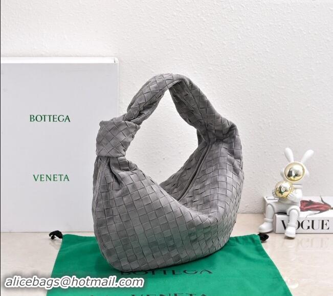 Best Quality Bottega Veneta Small Jodie Hobo in Intrecciato Suede 600261 Grey 2024