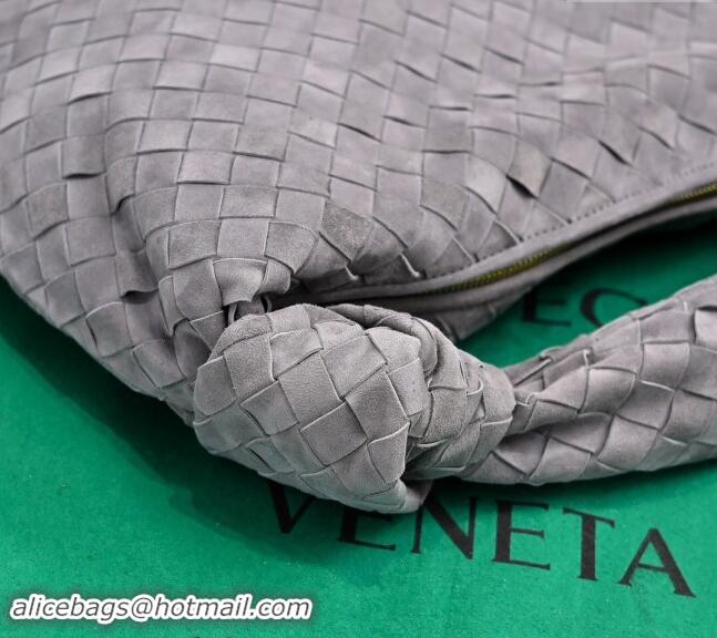 Best Quality Bottega Veneta Small Jodie Hobo in Intrecciato Suede 600261 Grey 2024