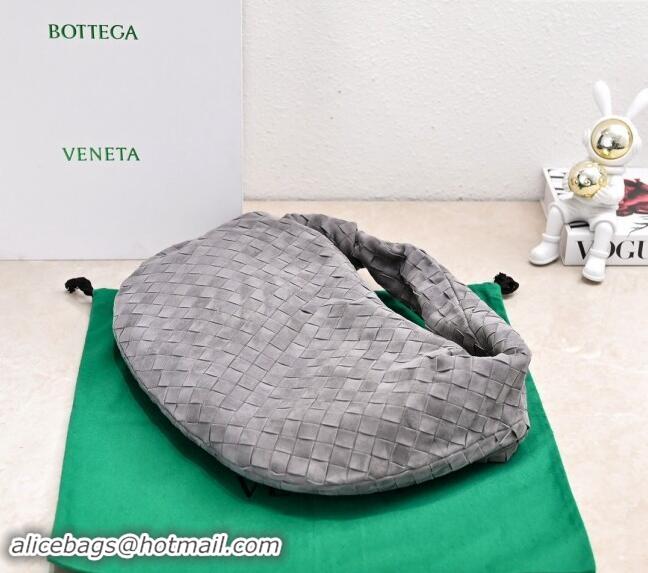 Best Quality Bottega Veneta Small Jodie Hobo in Intrecciato Suede 600261 Grey 2024