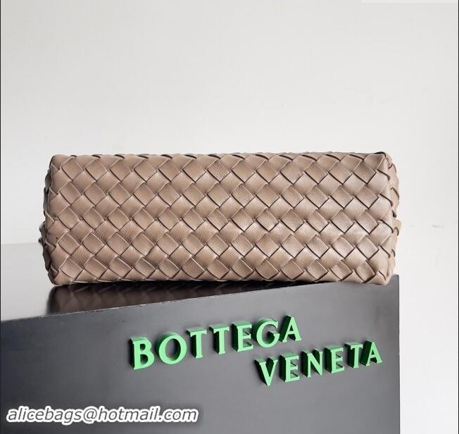 Top Grade Bottega Veneta Medium Andiamo Top Handle Bag in Intrecciato Leather 743572 Grey 2024