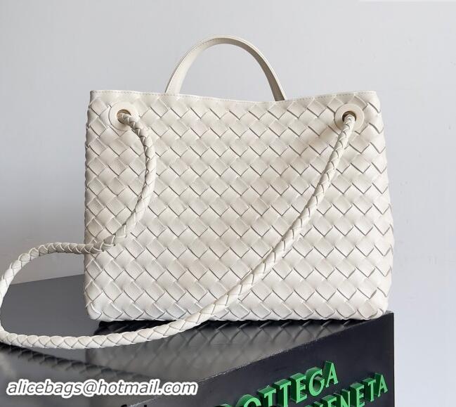 Market Sells Bottega Veneta Medium Andiamo Top Handle Bag in Intrecciato Leather 743572 Cream White 2024