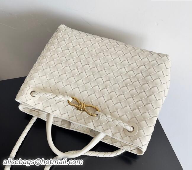 Market Sells Bottega Veneta Medium Andiamo Top Handle Bag in Intrecciato Leather 743572 Cream White 2024