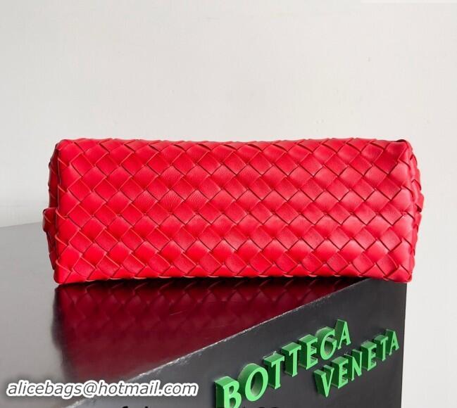 Super Quality Bottega Veneta Medium Andiamo Top Handle Bag in Intrecciato Leather 743572 Bright Red 2024