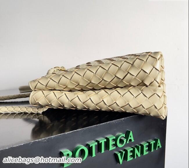 Shop Fashion Bottega Veneta Medium Andiamo Top Handle Bag in Intrecciato Leather 743572 Beige 2024