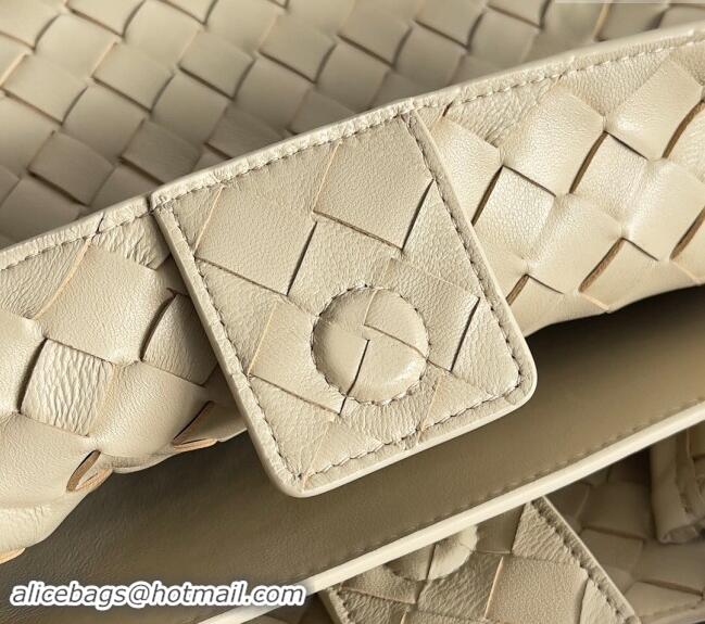 Shop Fashion Bottega Veneta Medium Andiamo Top Handle Bag in Intrecciato Leather 743572 Beige 2024