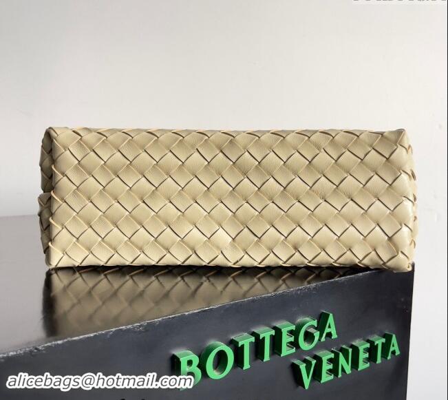 Shop Fashion Bottega Veneta Medium Andiamo Top Handle Bag in Intrecciato Leather 743572 Beige 2024