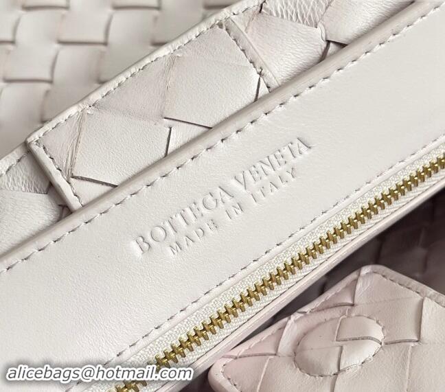 Stylish Bottega Veneta Medium Andiamo Top Handle Bag in Intrecciato Leather 743572 Pale Pink 2024