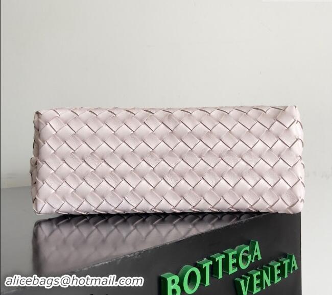 Stylish Bottega Veneta Medium Andiamo Top Handle Bag in Intrecciato Leather 743572 Pale Pink 2024