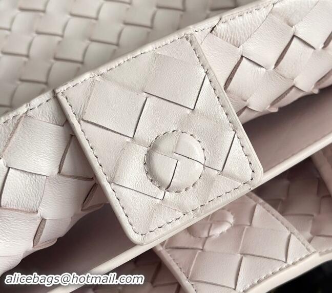 Stylish Bottega Veneta Medium Andiamo Top Handle Bag in Intrecciato Leather 743572 Pale Pink 2024