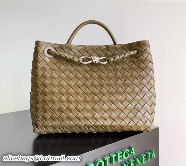 Reasonable Price Bottega Veneta Medium Andiamo Top Handle Bag in Intrecciato Leather 743572 Green 2024