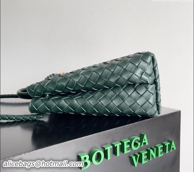 Top Grade Bottega Veneta Medium Andiamo Top Handle Bag in Intrecciato Leather 743572 Green 2024