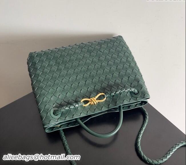 Top Grade Bottega Veneta Medium Andiamo Top Handle Bag in Intrecciato Leather 743572 Green 2024