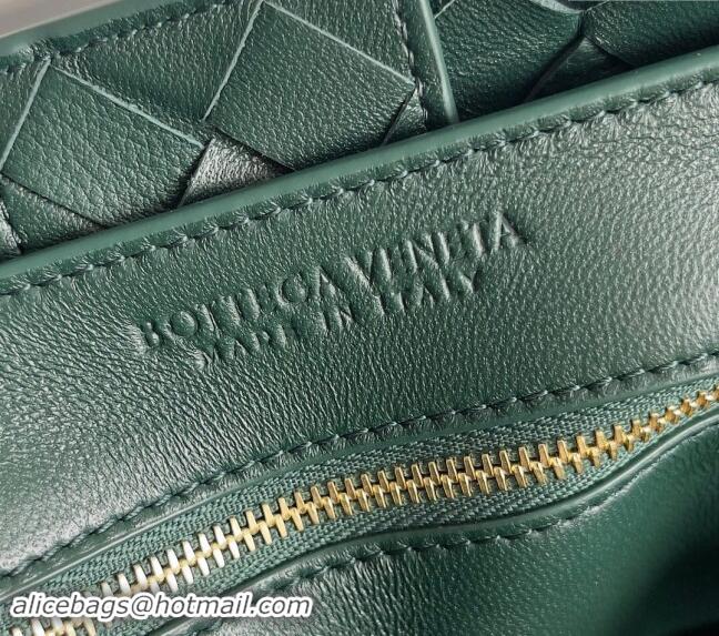 Top Grade Bottega Veneta Medium Andiamo Top Handle Bag in Intrecciato Leather 743572 Green 2024