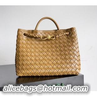 Market Sells Bottega Veneta Medium Andiamo Top Handle Bag in Intrecciato Leather 743572 Brown 2024