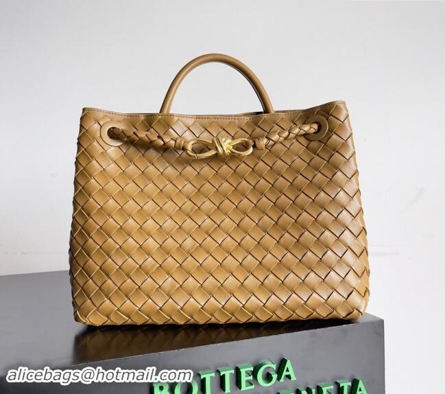 Market Sells Bottega Veneta Medium Andiamo Top Handle Bag in Intrecciato Leather 743572 Brown 2024