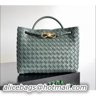 Pretty Style Bottega Veneta Medium Andiamo Top Handle Bag in Intrecciato Leather 743572 Dark Green 2024