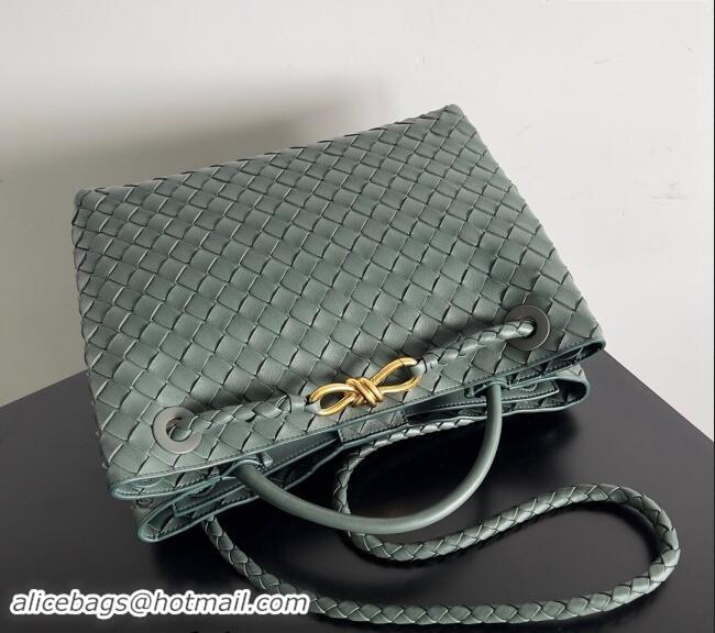 Pretty Style Bottega Veneta Medium Andiamo Top Handle Bag in Intrecciato Leather 743572 Dark Green 2024