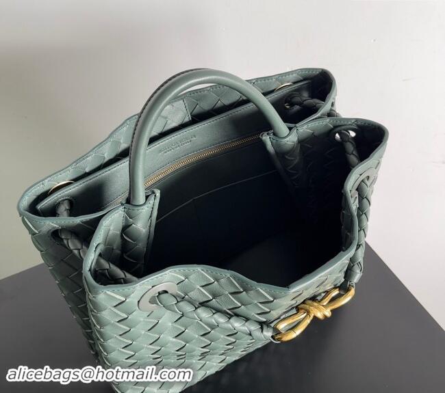 Pretty Style Bottega Veneta Medium Andiamo Top Handle Bag in Intrecciato Leather 743572 Dark Green 2024