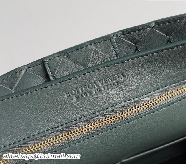 Pretty Style Bottega Veneta Medium Andiamo Top Handle Bag in Intrecciato Leather 743572 Dark Green 2024