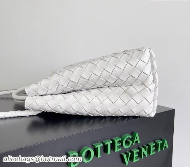 Promotional Bottega Veneta Medium Andiamo Top Handle Bag in Intrecciato Leather 743572 Snow White 2024