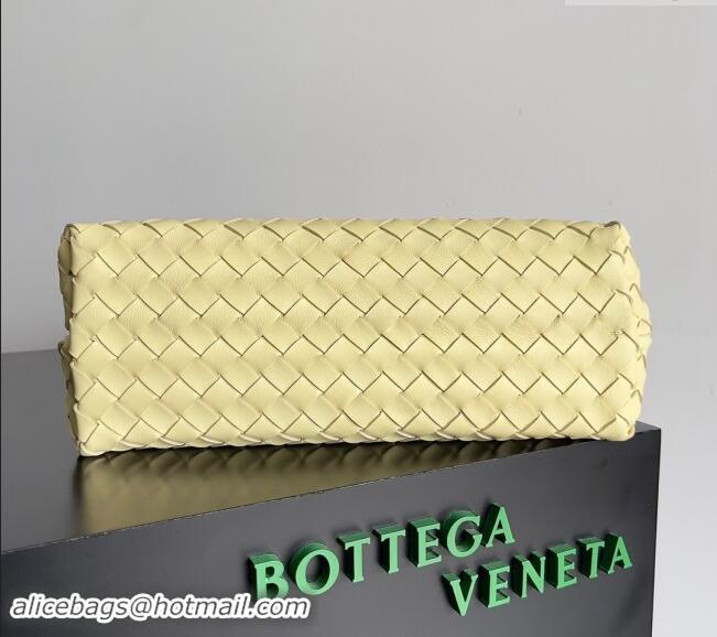 Discount Bottega Veneta Medium Andiamo Top Handle Bag in Intrecciato Leather 743572 Light Yellow 2024