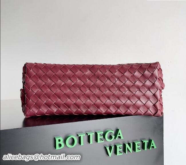 Good Taste Bottega Veneta Medium Andiamo Top Handle Bag in Intrecciato Leather 743572 Bugundy 2024