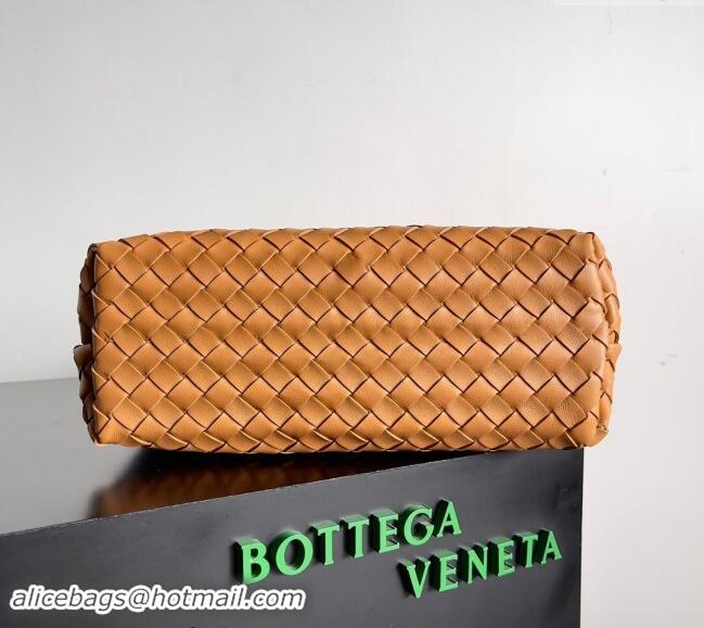 New Release Creation Bottega Veneta Medium Andiamo Top Handle Bag in Intrecciato Leather 743572 Light Brown 2024