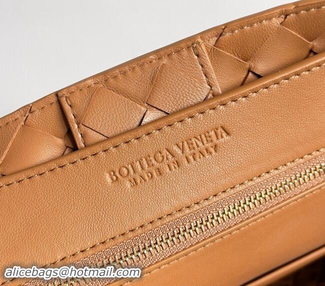 New Release Creation Bottega Veneta Medium Andiamo Top Handle Bag in Intrecciato Leather 743572 Light Brown 2024