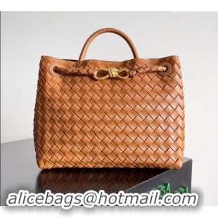 Discount Bottega Veneta Medium Andiamo Top Handle Bag in Intrecciato Leather 743572 Brown 2024