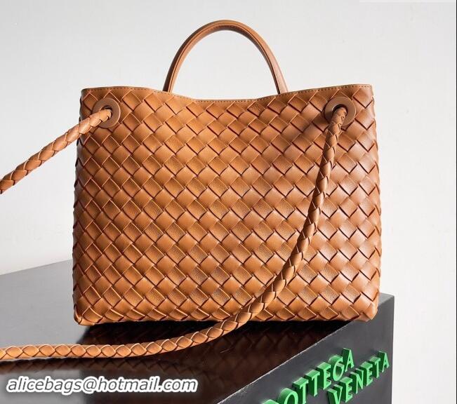 Discount Bottega Veneta Medium Andiamo Top Handle Bag in Intrecciato Leather 743572 Brown 2024