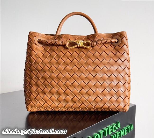 Discount Bottega Veneta Medium Andiamo Top Handle Bag in Intrecciato Leather 743572 Brown 2024