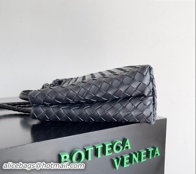 Trendy Design Bottega Veneta Medium Andiamo Top Handle Bag in Intrecciato Leather 743572 Dark Blue/Silver 2024