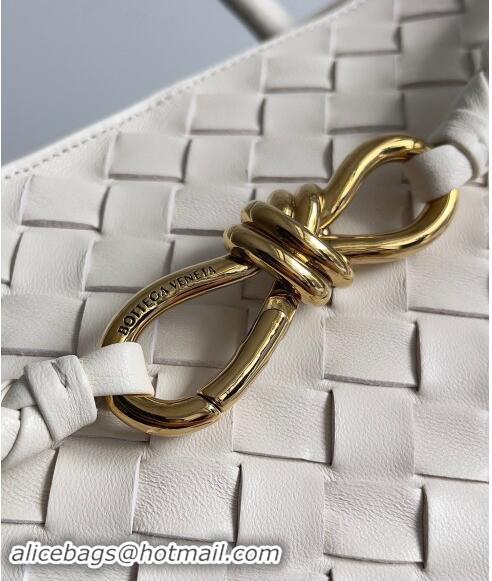 Pretty Style Bottega Veneta Large Andiamo Top Handle Bag in Intrecciato Leather 743575 Cream White 2024