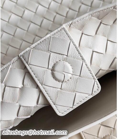 Pretty Style Bottega Veneta Large Andiamo Top Handle Bag in Intrecciato Leather 743575 Cream White 2024