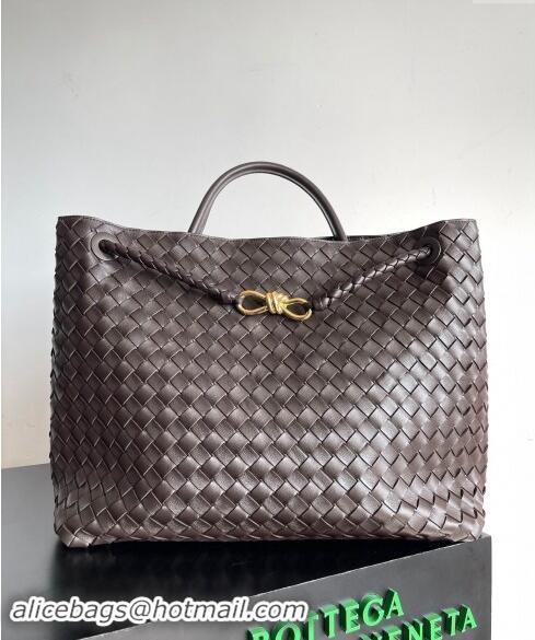 Buy Classic Bottega Veneta Large Andiamo Top Handle Bag in Intrecciato Leather 743575 Fondant Brown 2024